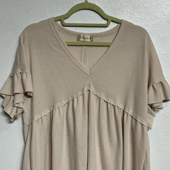 Altar'd State Pink Waffle Knit Blouse Sz M - Picture 2 of 9